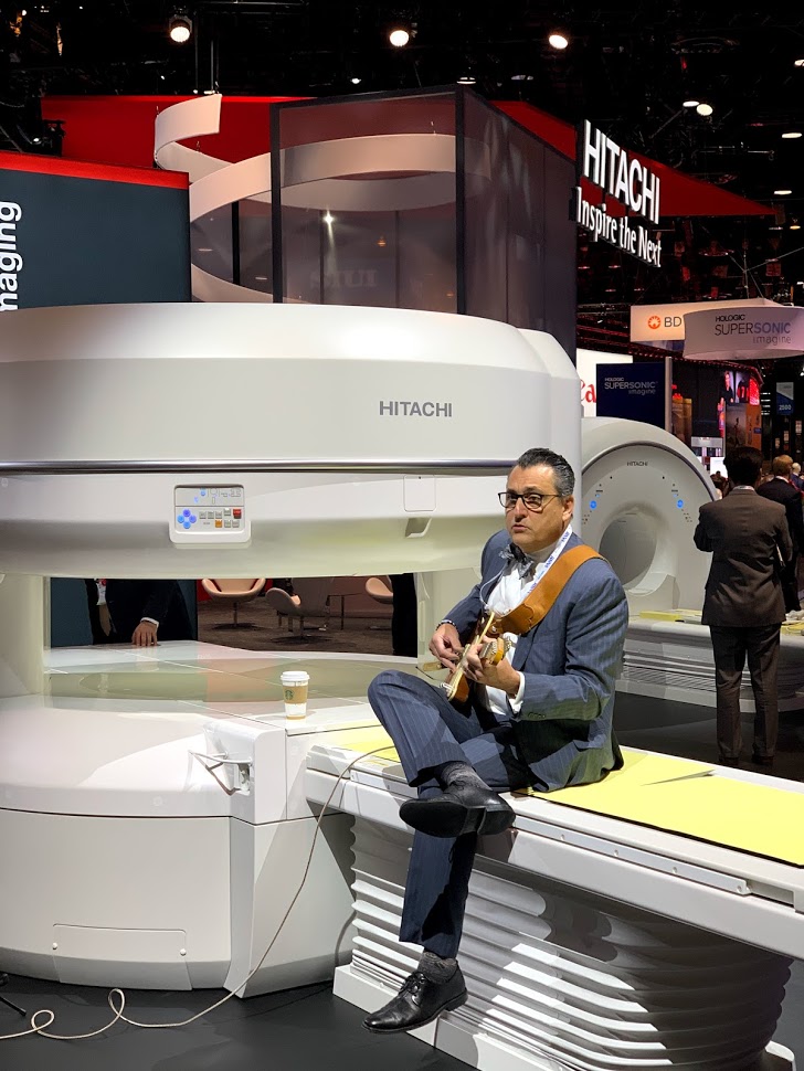 Hitachi CT scan machine exhibit at radiological society of north america 2019